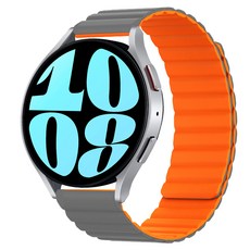iMall Galaxy Watch 矽膠磁吸錶帶, 1個, 灰色 + 橘色