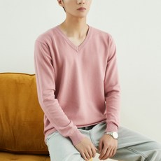 男性用 MarketA V領素色針織衫