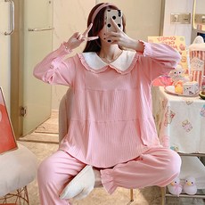 Damon 孕婦水手領蕾絲睡衣上下套裝 nso614