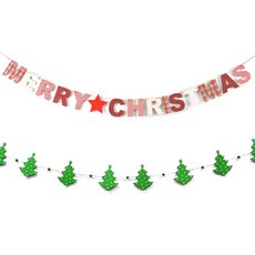 派對秀聖誕花環 2種組, 實木英文、wood tree