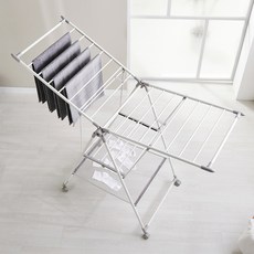 Modern House 基本款附輪網狀曬衣架 最大承重13kg, 雪白色