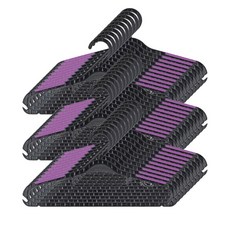 Bonheur House 簡約耐用防滑衣架 100入 (韓國製造), 紫色, 100個