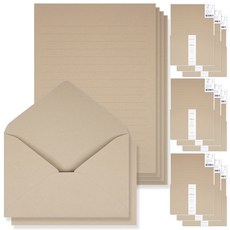 POPO FANCY PASTEL COLOR 自然風信紙 4p + 信封 2p 組, 10套, 木質