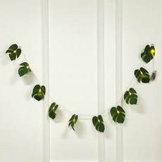 Roywing 感性裝飾龜背芋LED燈串燈泡 20燈 2米, 綠色, 1個