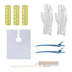 HG-50 셀프파마 시스루뱅 처피뱅 구르프 소 앞머리 파마 세트, 혼합색상, 1세트