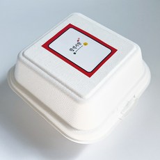 TINA PICNIC 方形紙漿容器+祈福合格貼紙 紅色套組, 1套, 紙漿容器 20個 + 祈福合格貼紙 50張