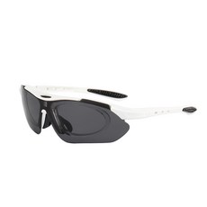 NAYA STYLE 防風運動自行車護目鏡 0089-61-2, 白色（框架），灰色（鏡頭）