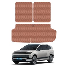 Autoguard 頂級皮革 露營 車宿 SUV 第三排椅背 + 基本款後車廂墊, 參考內容, 橘棕色