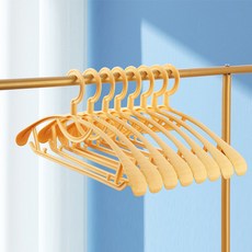 O-ON 3way 寬肩圓弧防滑衣架, 黃色, 20個