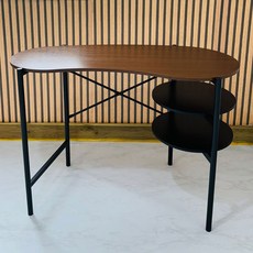 라꾸라꾸 피넛 테이블 CBK-180, 다크브라운 + 블랙프레임