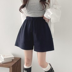 위드후이린 여성용 기본/롱 기장 A라인 밴딩 반바지