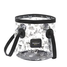 JOYnJOY 露營用攜帶式圖案折疊洗碗袋 貓咪款, 透明, 1個