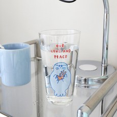 BRUNCH BROTHER 印花玻璃杯 高款 400ml, 海豹, 1個