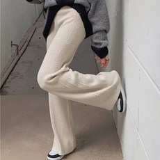 Poplar & C 女士自然綁帶針織褲