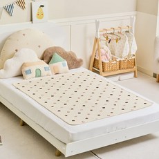 아가짱 유아용 논슬립 순면 방수요, 곰돌이, 1개