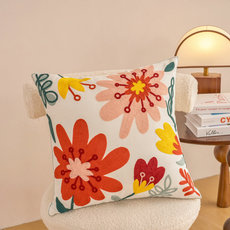 미소로운 하이퀄리티 타월 자수 꽃 쿠션 커버