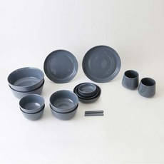 ERATO Mono 雙人居家餐具組 16p, 1套, 餐具 16p, 灰色