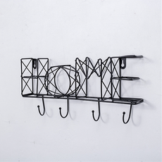 커버라이프 철제 북유럽스타일 텍스트 다용도 벅결이, 홈 블랙, 1개