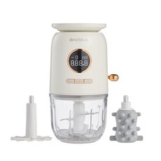 코슬리 콤보 무선 저울 다지기 + 휘핑기 + 마늘 박피 세트, CH-03(아이보리)