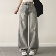 女款復古直筒寬版牛仔褲