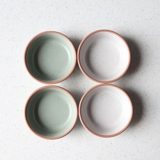 Grindley 陶瓷黏土醬料碗 4件組, 鼠尾草綠, 鼠尾草綠, 白色, 白色, 1套