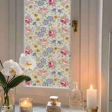 LANO 유럽풍 빈티지 플라워 무점착 사생활 보호 창문 시트지 필름, 빈티지플라워