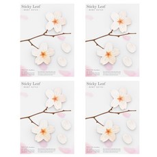Appree Sticky Leaf 櫻花基本款便利貼 L, 白色, 4個, 1入