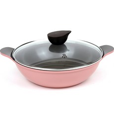NEOFLam 耐用富林 IH爐適用Aeni系列雙耳淺湯鍋 粉紅色, 28厘米, 1個