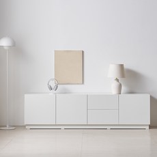 웰퍼니쳐 모나티 거실장 1800 방문설치, 화이트