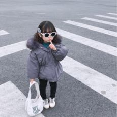 女童款連帽毛絨羽絨外套