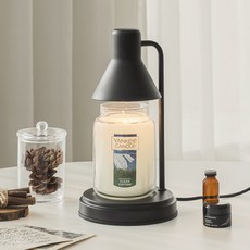 양키캔들 자캔들 + 플레인 캔들워머 + 전구 2p 세트, 블랙, 클린코튼