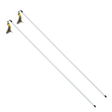 HEALING TIME PET 貓咪長貓羽毛毛毛蟲逗貓棒 NH-0410, 2個, 混合色