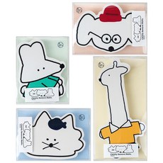 moong9 波霸大王橡皮擦4件組, 混合顏色, 1套