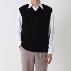 吉吉布萊克 男款 班德 麻花 V領 針織背心