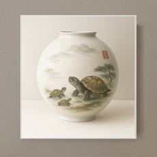 多福月亮罐畫框 烏龜 kisn124