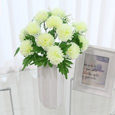 도시정원 조화 성묘 불국화 믹스 부쉬, 크림, 1개