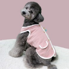 Dr.Blank 寵物 Blank Dog 蝴蝶結鈴鐺鋪棉背心, 粉紅色