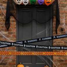 PARTYSHOW 萬聖節裝飾警示帶 橘色黑色混合組, 混合顏色, 1套