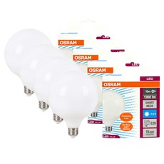 OSRAM 歐司朗 LED球泡燈 短頸 15W, 4個, 晝白光