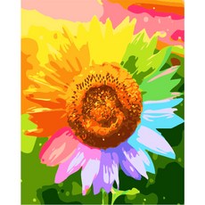 Aiemmini DIY 傑作繪畫套組 40 x 50cm, 彩虹向日葵