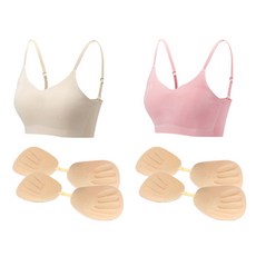 Soleil 孩童無痕無鋼圈內衣 2入+胸墊 2入