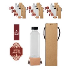 方形荷蘭PET容器500+黑蓋+盒子+LB2M貼紙套組, 10組