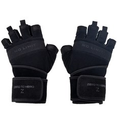 Zero To Hero 經典健身手套, 黑色, 1雙
