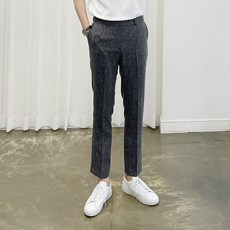 亞都經典 男士簡約麻花格紋半鬆緊腰帶 春夏秋季休閒九分彈力西裝褲
