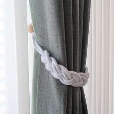 꽈배기 매듭 마그네틱 타이백 50cm, 그레이, 1개