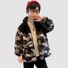 Edge Land男童款軍事毛絨夾克