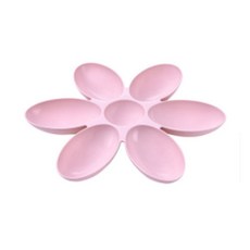 리빙에스 반려동물 꽃잎 식기, 분홍, 1개