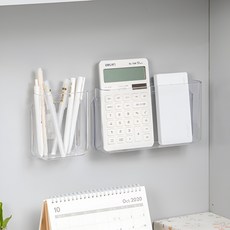 Ju and Ji 黏貼式迷你口袋多用途小物遙控器收納盒 小型+大型組合, 1套, 透明