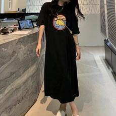 레몬소울 라젤 프린팅 반팔 원피스 빅사이즈 포함