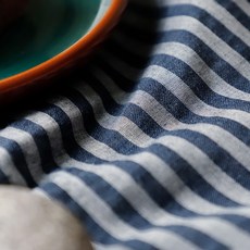 寬幅 30支紗染棉 慵懶條紋布料 150, 海軍灰(1506), 1個